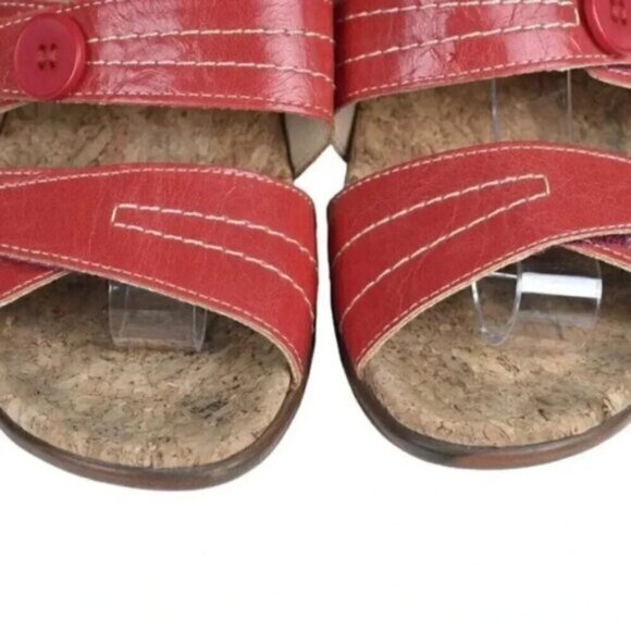 Romika Calgary 2 Wedge Sandal Red Adjustable Straps Size 38 US  7-7.5 - Picture 6 of 14